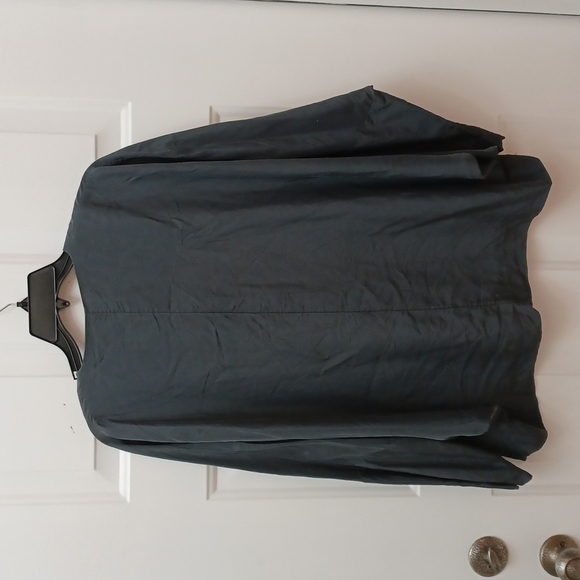 Cos Dark gray 100% Silk collar less jacket blouse  top sz 14 - Picture 5 of 6